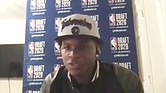 Anthony Edwards talks to reporters by video Nov. 18 after being chosen by the Minnesota Timberwolves during the NBA draft.