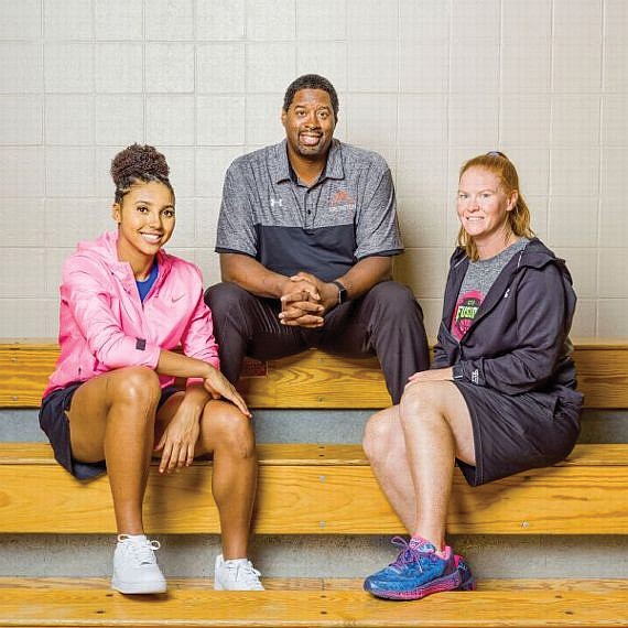 Azzi Fudd, 18, of Northern Virginia with her parents, Tim and Katie Fudd, both former college basketball standouts.