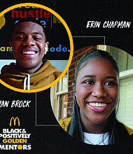 McDonald’s launched the Black & Positively Golden Mentor program as a way to connect mentors with up-and-comers in the fi eld. Ian Michael Brock and Erin Chapman participated in a one-on-one masterclass at @wearegolden on IGTV. Photo courtesy of McDonaldsUSA