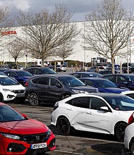 Honda has been forced to halt production at a major plant in England because parts deliveries have been delayed — an ominous sign ahead of January when the end of barrier-free trade with the European Union could snarl supply chains.
Credit:	ADRIAN DENNIS/AFP/Getty Images