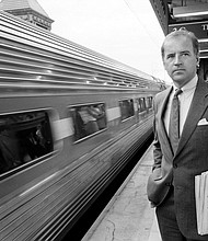 In this September 1988 file photo, then-Sen. Joe Biden is seen on the platform in Wilmington, DL.
Credit: Joe McNally/Archive Photos/Getty Images