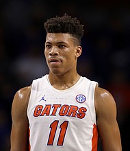Florida Gators forward Keyontae Johnson collapsed during a game on Saturday.
Credit:	Matt Stamey/AP