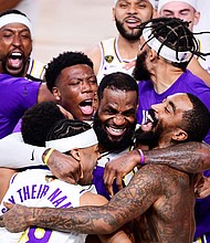 The Los Angeles Lakers are favorites to win the 2020-21 NBA title despite only having a 71 day break since winning last season's title.
Credit: Douglas P. DeFelice/Getty Images