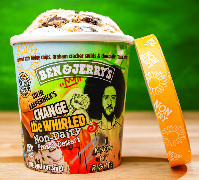 Ben & Jerry’s new Change the Whirled flavor honors Colin Kaepernick’s activism work.