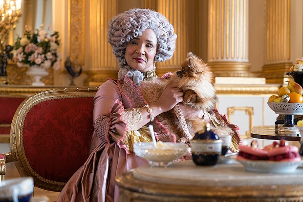 Golda Rosheuvel as Queen Charlotte in an episode of "Bridgerton."
Credit: LIAM DANIEL/NETFLIX