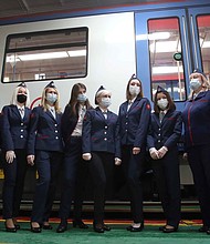 Russia's Ministry of Labor issued a decree allowing women to work on the metro in 2019.
Credit:	Vyacheslav Prokofyev/TASS/Getty Images