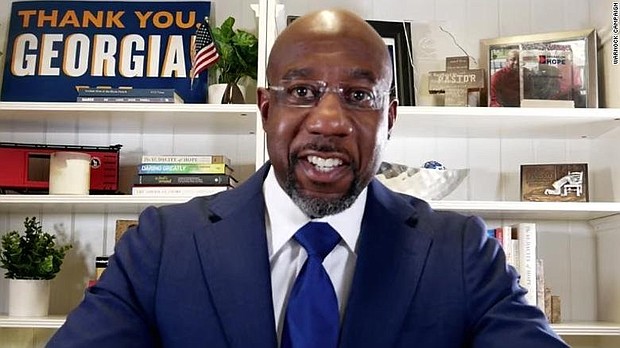 Rev. Raphael Warnock, the senior pastor of Ebenezer Baptist Church in Atlanta, was elected on Tuesday to be the first black senator from Georgia, CNN projected early Wednesday morning.
Credit:	Warnock Campaign