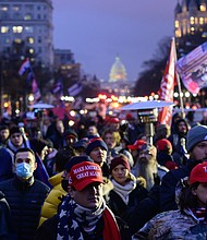 Supporters of President Donald Trump protest at Freedom Plaza in Washington on January 5, 2021.
Credit:	Erin Scott/Bloomberg/Getty Images