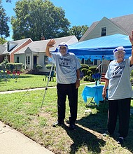 Charlotte and Frank Strayhorn celebrate their 65th wedding anniversary with a parade of well wishes from family and friends who drove by their North Side home honking their car horns, leaving gifts and waving. The socially distanced celebration was set up by cousins living in the area after the couple’s sons, who live out of state, had to scrap their plans to travel home for an anniversary party.