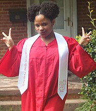 Thomas Jefferson High School valedictorian Amia Graham, who graduated with a 4.9677 GPA, poses outside her home for a Free Press series of “Front Porch Portraits” featuring top Richmond high school graduates, other individuals and families during the pandemic. With schools across the state closed in mid-March and classes continuing online, Amia said the pandemic taught her to “value the little things in life and appreciate all of my blessings and the people in my life.”