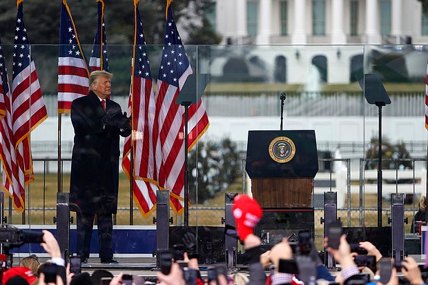 President Donald Trump arrives at the "Stop The Steal" Rally on January 6, 2021 in Washington, DC. Mark Zuckerberg says Facebook may block Trump 'indefinitely' from the social media platform.
Credit:	Tasos Katopodis/Getty Images