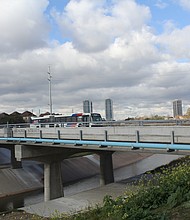 Traffic resumes Friday on the Ardmore Bridge over Brays Bayou that now is a higher, longer, and wider structure designed to reduce the risk of flooding in the area.