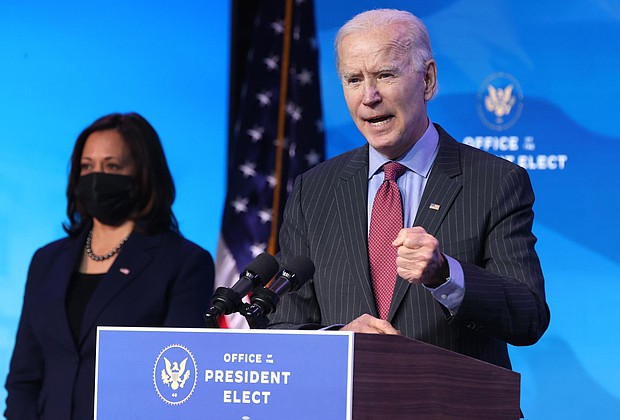 "America United" will be the theme for President-elect Joe Biden's inauguration, the Presidential Inaugural Committee announced on Jan. 11.
Credit:	Chip Somodevilla/Getty Images North America/Getty Images
