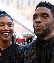 Taylor Simone Ledward gives an emotional tribute to her late husband Chadwick Boseman at the Gotham Awards. Seen here, the couple attends the 91st Oscars on February 24, 2019, in Hollywood, California.
Credit: Eric McCandless/Walt Disney Television/Getty Images