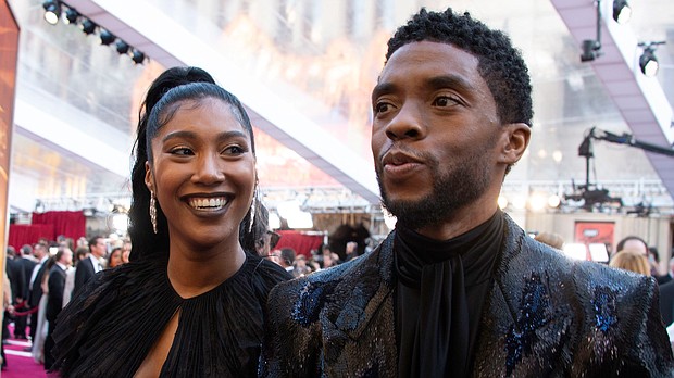 Taylor Simone Ledward gives an emotional tribute to her late husband Chadwick Boseman at the Gotham Awards. Seen here, the couple attends the 91st Oscars on February 24, 2019, in Hollywood, California.
Credit: Eric McCandless/Walt Disney Television/Getty Images