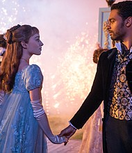 Phoebe Dynevor as Daphne Bridgerton and Regé-Jean Page as Simon Basset are seen in episode 101 of "Bridgerton" on Netflix.
Credit: LIAM DANIEL/NETFLIX