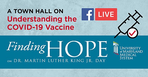 The University of Maryland Medical System (UMMS) will hold “Finding Hope on Dr. Martin Luther King Jr. Day – A ... The University of Maryland Medical System (UMMS) will hold “Finding Hope on Dr. Martin Luther King Jr. Day – A ...