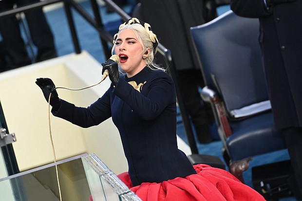 Musician Lady Gaga performs during the 59th presidential inauguration in Washington, DC, on January 20.
Credit: Bloomberg/Bloomberg/Bloomberg via Getty Images