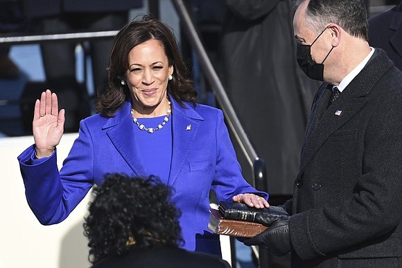 Vice President Kamala Harris broke the barrier Wednesday that has kept men at the top ranks of American power for ... Vice President Kamala Harris broke the barrier Wednesday that has kept men at the top ranks of American power for ...