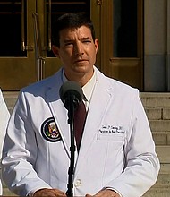 President Joe Biden has replaced the controversial White House physician who offered misleading information about President Donald Trump's coronavirus diagnosis last fall.
Credit:	Pool