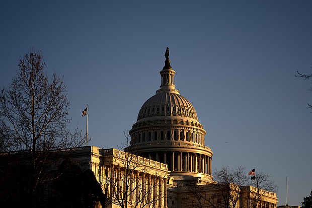 The US Capitol in Washington, DC, US, on Friday, January 22, 2021.
Credit:	Stefani Reynolds/Bloomberg/Getty Images