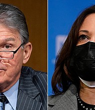 The White House called Democratic Sen. Joe Manchin after Vice President Kamala Harris conducted interviews with West Virginia media, according to a person with knowledge of the conversation.
Credit:	Getty Images/AP