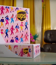 "Let's Rise Together," designed by Brooklyn graphic illustrator Sophia Yeshi, will appear on UPS Express delivery boxes to celebrate Black History Month.
Credit: UPS