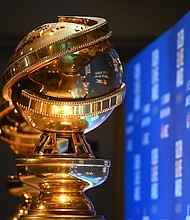 Golden Globe trophies are set by the stage ahead of the 77th Annual Golden Globe Awards 
Credit:	ROBYN BECK/AFP/AFP via Getty Images