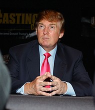 Former President Donald Trump, shown here in a 2004 episode of "The Apprentice," has resigned from SAG-AFTRA.
Credit:	Amanda Edwards/Getty Images