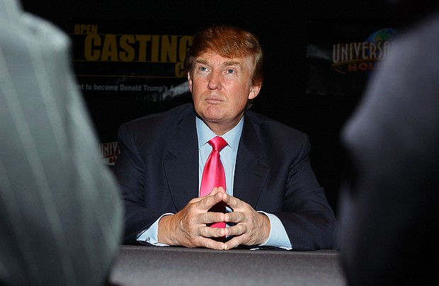 Former President Donald Trump, shown here in a 2004 episode of "The Apprentice," has resigned from SAG-AFTRA.
Credit:	Amanda Edwards/Getty Images