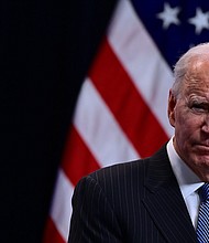US President Joe Biden answers questions from the media after signing a "Made in America" Executive Order in the South Court Auditorium at the White House on January 25, 2021 in Washington, DC.
Credit:	Jim Watson/AFP/Getty Images