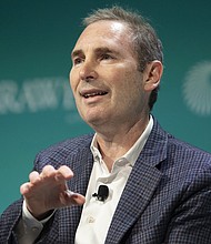 Andy Jassy is the next CEO of Amazon. Jassy here speaks during the 2019 CERAWeek by IHS Markit conference in Houston, Texas, on March 11, 2019.
Credit:	F. Carter Smith/Bloomberg/Getty Images