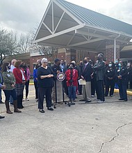 Mayor Turner stands in unity with city council members, state legislators and federal leaders to call for equity in the states vaccine distribution program