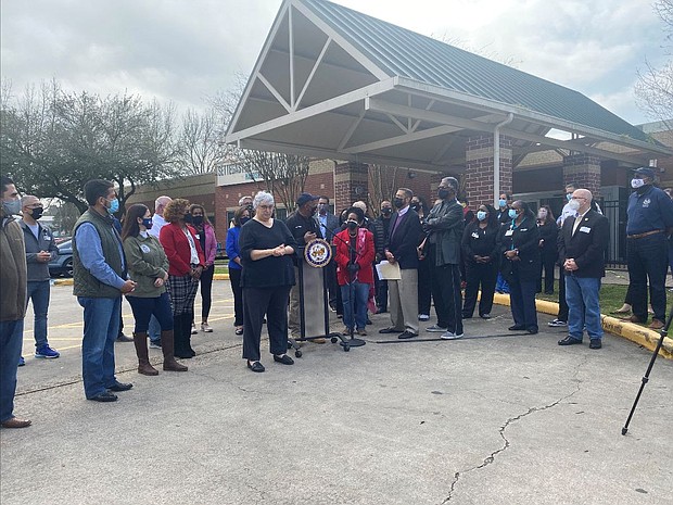 Mayor Turner stands in unity with city council members, state legislators and federal leaders to call for equity in the states vaccine distribution program