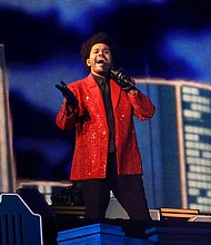 The Weeknd performs during the Pepsi Super Bowl LV Halftime Show at Raymond James Stadium on February 07, in Tampa, Florida.
Credit: Mike Ehrmann/Getty Images