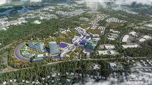 Rendering of GreenCity development