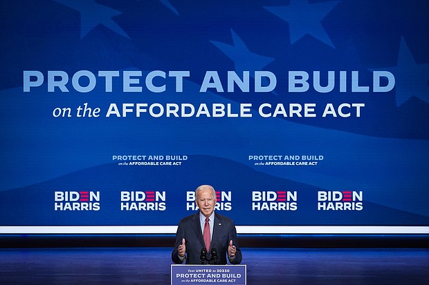 The Biden administration asks the Supreme Court to save Obamacare. In this image, President Joe Biden delivers remarks about the Affordable Care Act and Covid-19 at The Queen theater on October 28, 2020 in Wilmington, Delaware.
Credit:	Drew Angerer/Getty Images