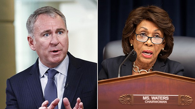 In the wake of the GameStop fiasco, House Financial Services Chair Maxine Waters (right) says momentum is building for a stock-trading tax while Citadel Securities founder Ken Griffin (left) warns a tax would boomerang.
Credit:	Patrick T. Fallon/Bloomberg/Chip Somodevilla/Getty Images