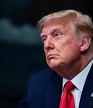 President Donald Trump speaks in the Diplomatic Room of the White House on Thanksgiving on November 26, 2020 in Washington, DC. Tax records that former President Donald Trump tried to keep secret for years are now in the hands of the New York district attorney.
Credit:	Erin Schaff/Pool/Getty Images