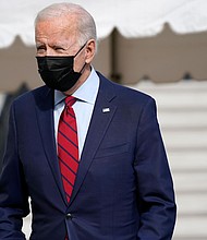 President Joe Biden is expected to huddle with Senate Democrats on Tuesday as the chamber gears up to pass the White House's top legislative priority: a major pandemic relief plan.
Credit:	Pablo Martinez Monsivais/AP