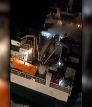 More than 30 crew members were rescued via helicopters and naval vessels after a fire erupted on their ship roughly 130 miles from the Canadian coastline, according to a statement from the US Coast Guard.
Credit:	WBZ;USCG; Canadian Joint Rescue Coordination Center Halifax