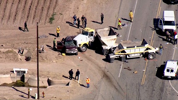 The 13 people killed when an SUV was struck by a semitruck in California's Imperial Valley are believed to be …