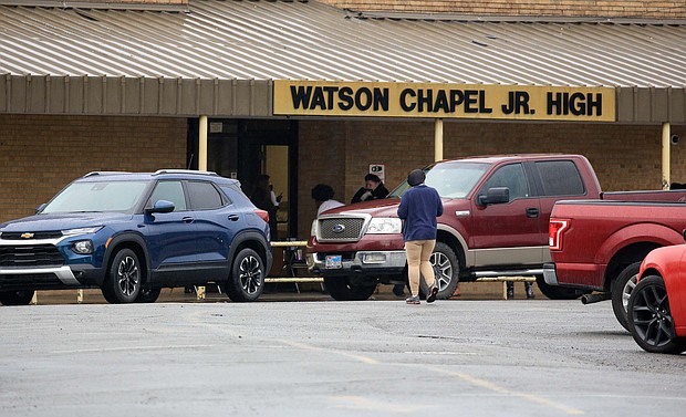 Police say a 15-year-old boy who was shot March 1, at a junior high school in Pine Bluff, Arkansas, has died from his injuries.
Credit:	taton Breidenthal/The Arkansas Democrat-Gazette/AP