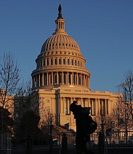 The last rays of sunlight fall on the dome of the U.S. Capitol January 30, 2018 in Washington, DC. The Senate is bracing for a series of politically tough amendment votes that could stretch late into the night and into the early hours of March 6.
Credit: Chip Somodevilla/Getty Images