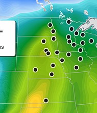 Minneapolis, Minnesota, is forecast to reach a high of 68 on March 9, breaking its old record of 61 that dates back to 1879. Fargo, North Dakota, could even break a record.
Credit:	CNN Weather