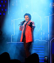 Singer The Weeknd, performs here for Super Bowl February 07, in Florida is the latest chart-topping Black performer to be snubbed by the Grammys.
Credit:	Mike Ehrmann/Getty Images