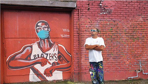 A new Portland mural with the likeness of Damian Lillard has the Blazers All Star guard wearing a mask and ... A new Portland mural with the likeness of Damian Lillard has the Blazers All Star guard wearing a mask and ...
