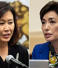 Reps. Michelle Steel, left, and Young Kim, who have been friends for decades, broke history together, becoming the first Republican Korean American women in Congress.
Mandatory Credit:	Orange County Register/Getty Images