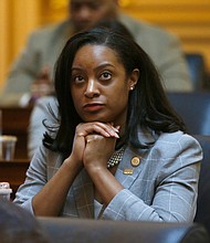 Sunrise Movement, the progressive youth-led climate activist group, on Monday announced it is endorsing Jennifer Carroll Foy in the Virginia gubernatorial race.
Mandatory Credit:	Bob Brown/Richmond Times-Dispatch/AP