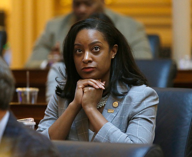 Sunrise Movement, the progressive youth-led climate activist group, on Monday announced it is endorsing Jennifer Carroll Foy in the Virginia gubernatorial race.
Mandatory Credit:	Bob Brown/Richmond Times-Dispatch/AP